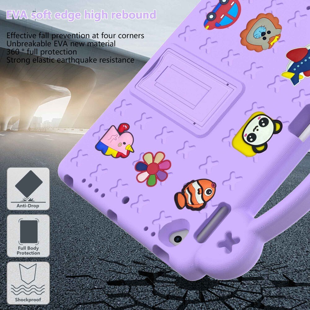 Kickstand Shockproof Case Kids iPad Air 2 9.7 (2014) Purple