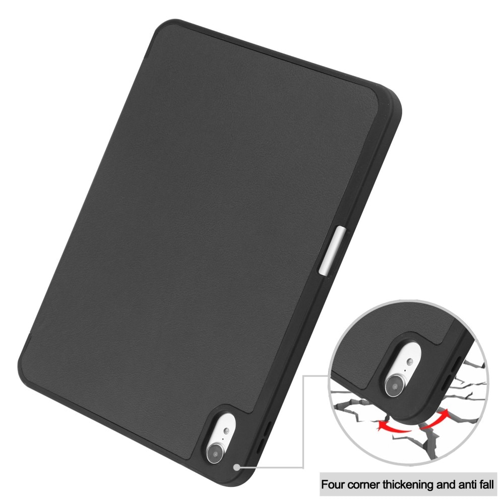 iPad 10.9 10th Gen (2022) Tri-Fold Cover w. Pen-holder Black