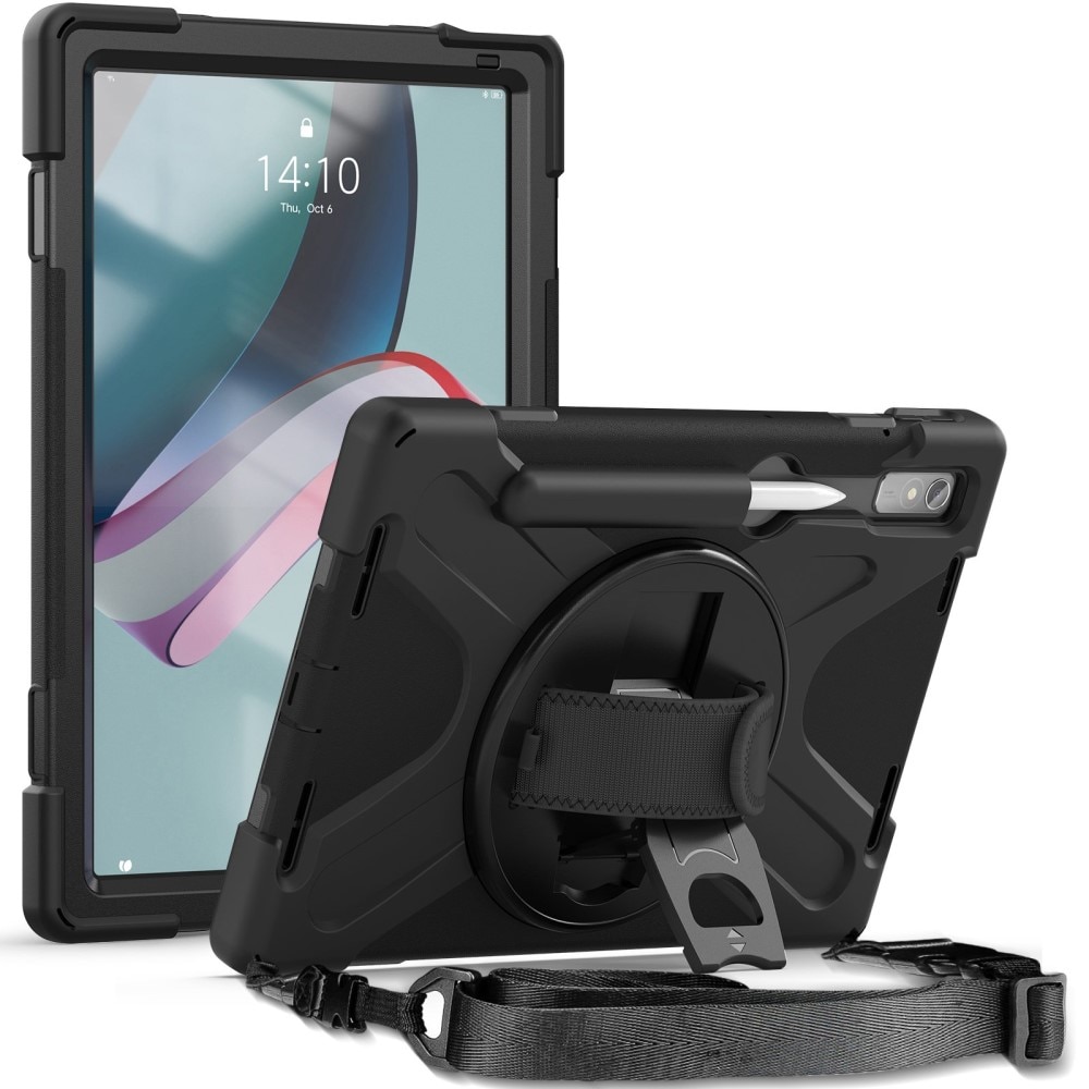 Lenovo Tab P11 Pro (2nd gen) Shockproof Hybrid Case w. Shoulder Strap Black