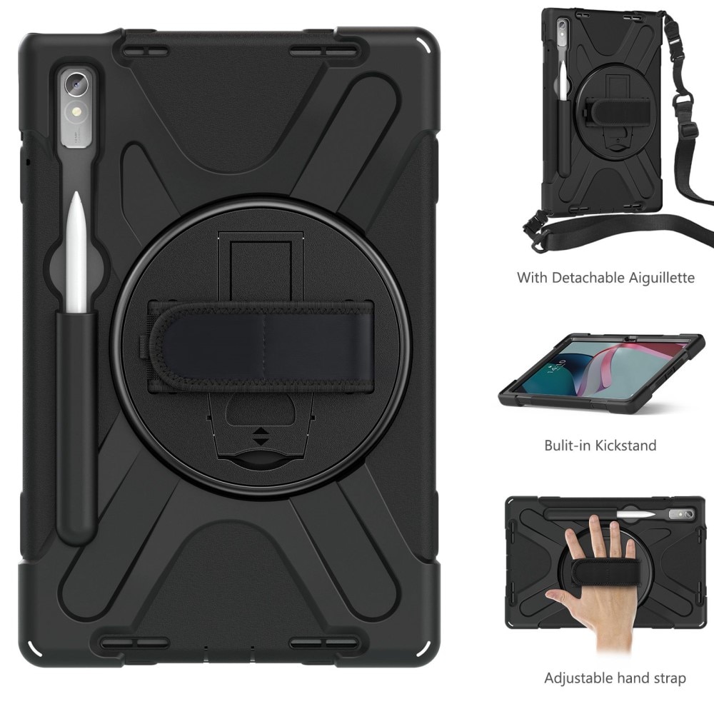 Lenovo Tab P11 Pro (2nd gen) Shockproof Hybrid Case w. Shoulder Strap Black