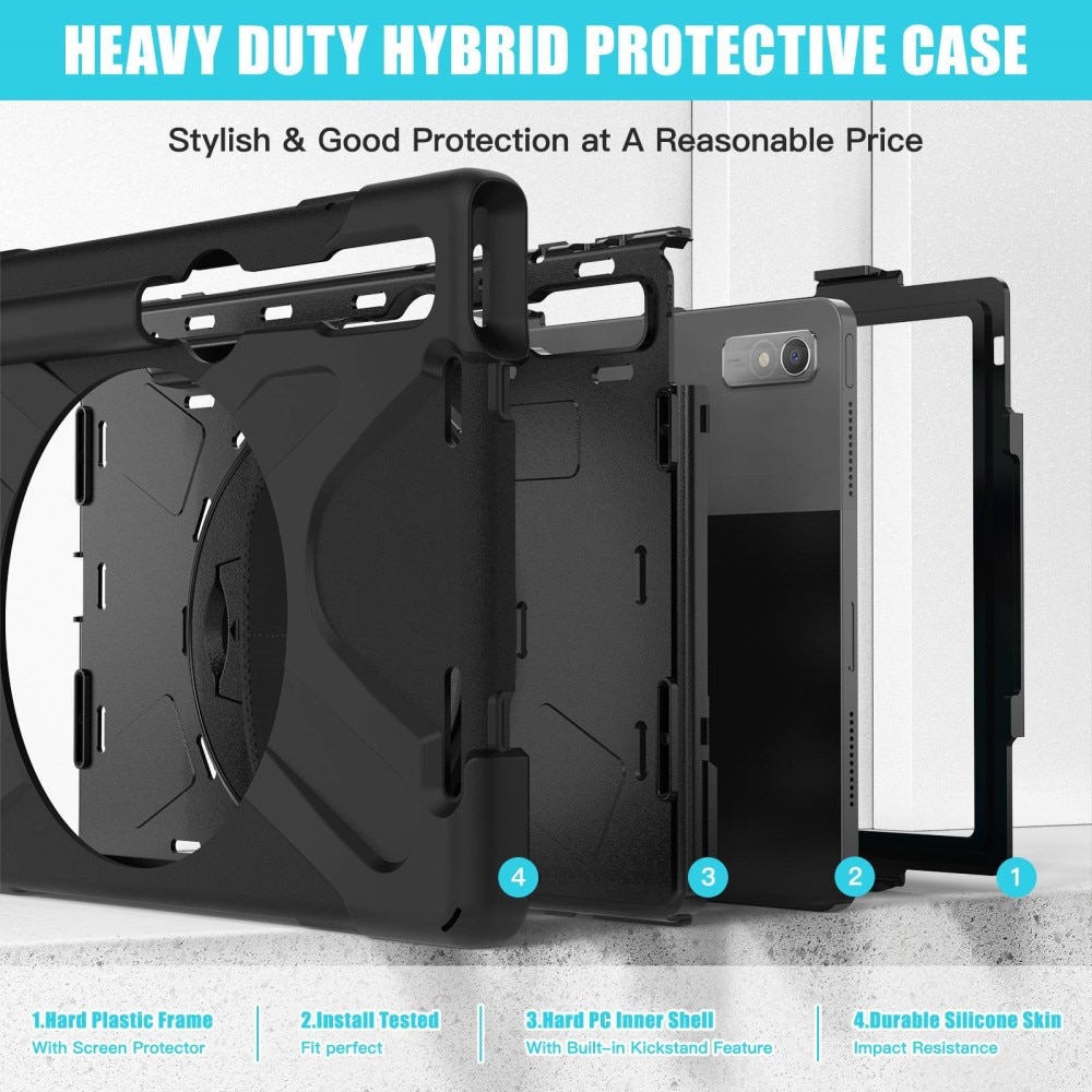 Lenovo Tab P11 Pro (2nd gen) Shockproof Hybrid Case Black