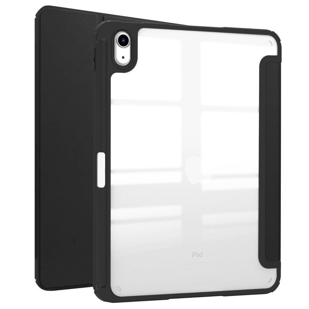 iPad 10.9 10th Gen (2022) Tri-Fold Cover w. Pen-holder Black/Transparent