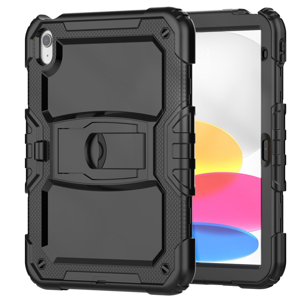 iPad 10.9 10th Gen (2022) Full Cover Rugged Kickstand Case Black