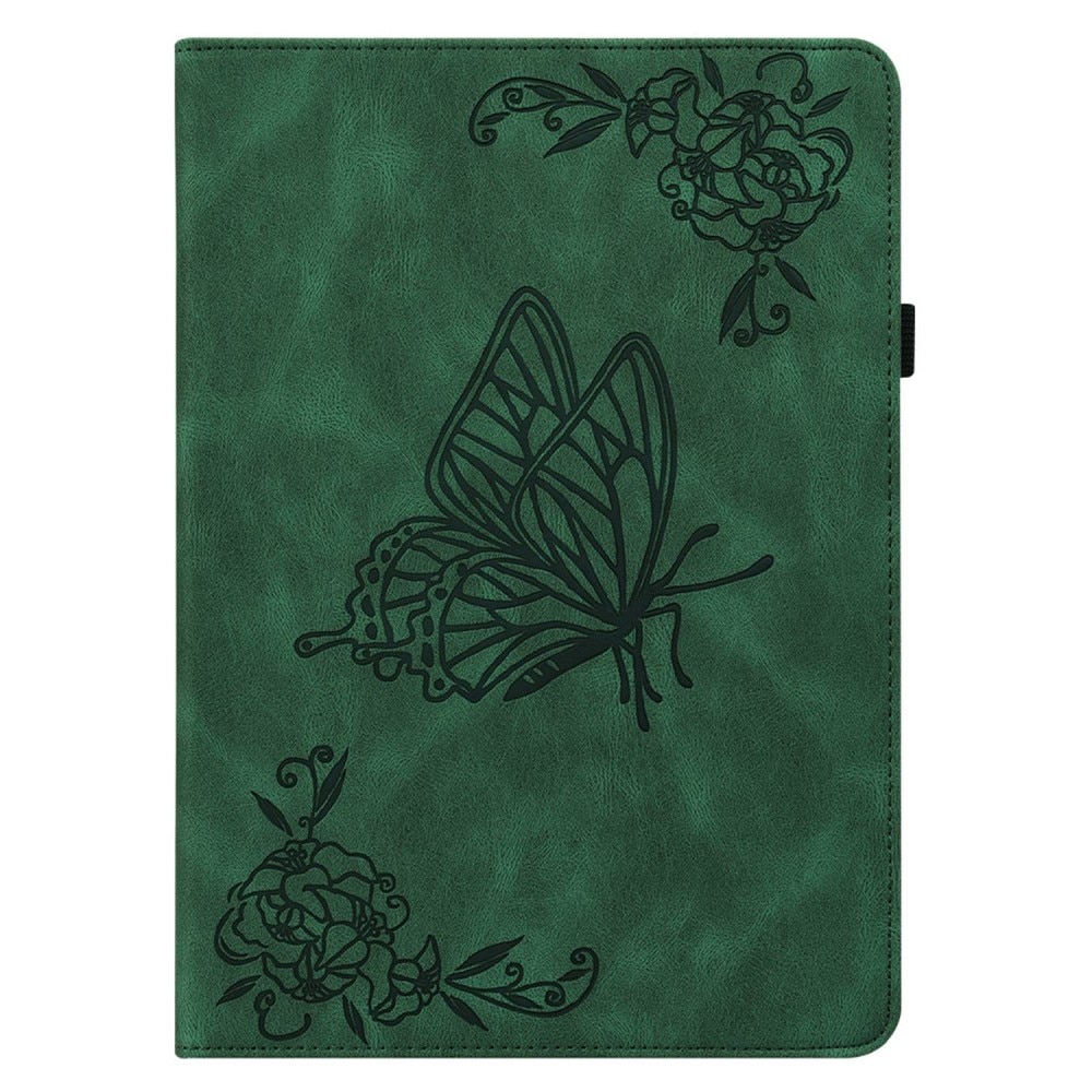 iPad 10.9 10th Gen (2022) Leather Cover Butterflies Green