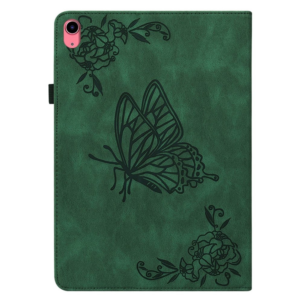 iPad 10.9 10th Gen (2022) Leather Cover Butterflies Green