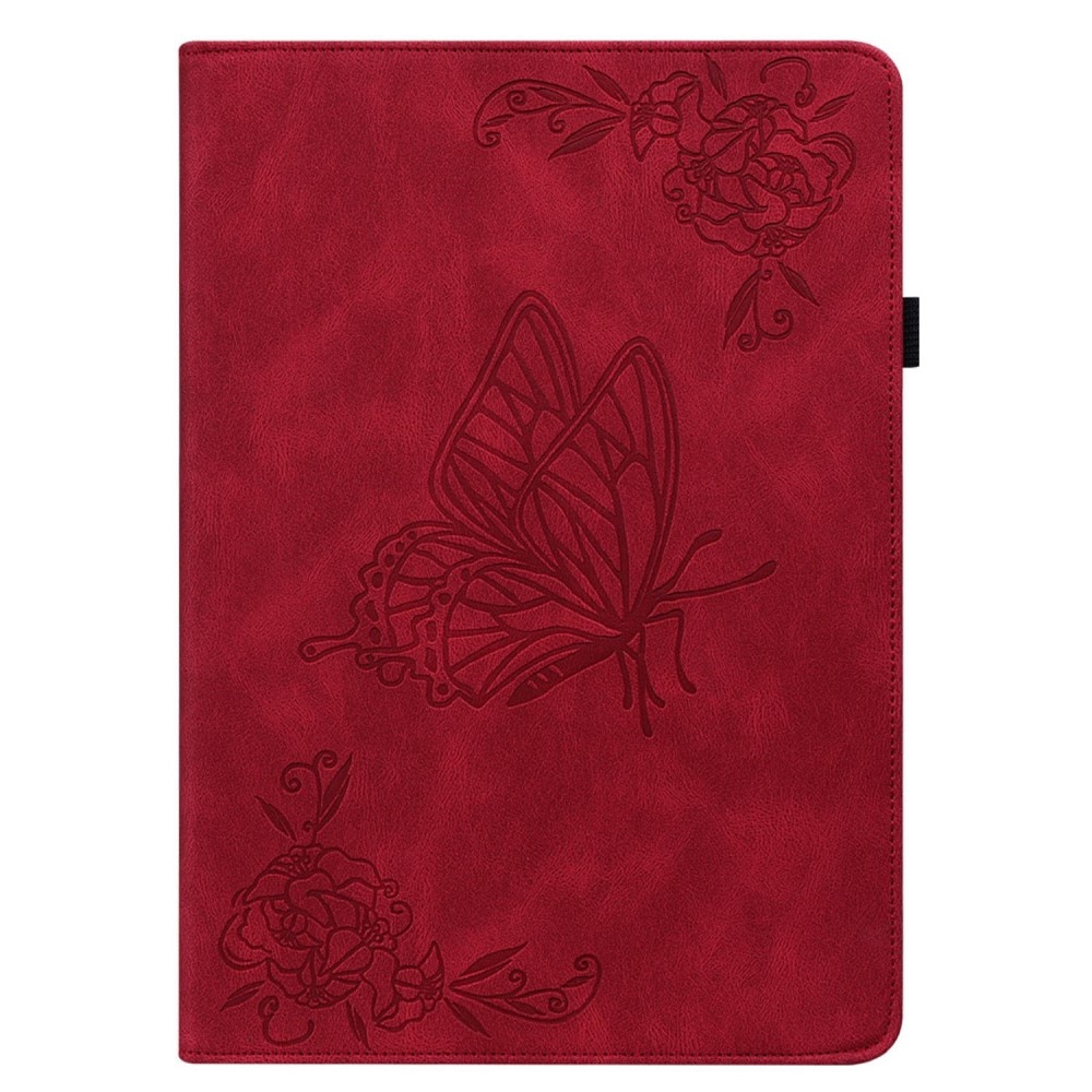 iPad 10.9 10th Gen (2022) Leather Cover Butterflies Red