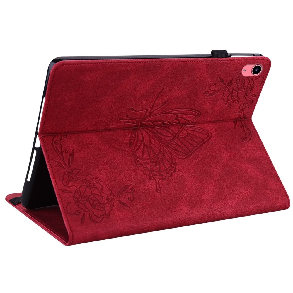 iPad 10.9 10th Gen (2022) Leather Cover Butterflies Red