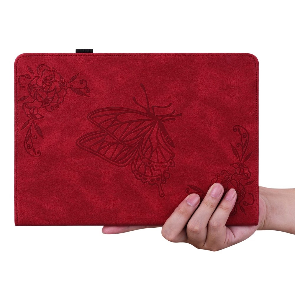 iPad 10.9 10th Gen (2022) Leather Cover Butterflies Red