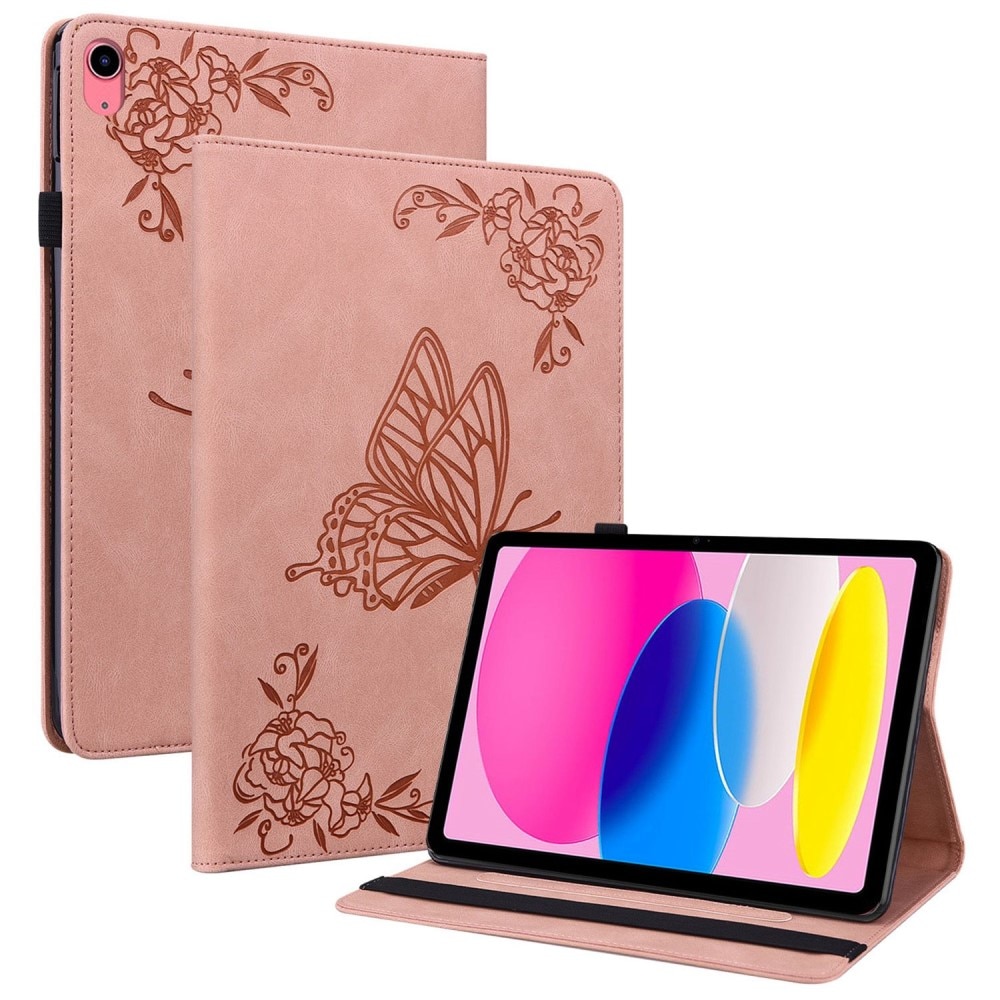 iPad 10.9 2022 (10th gen) Leather Cover Butterflies Pink