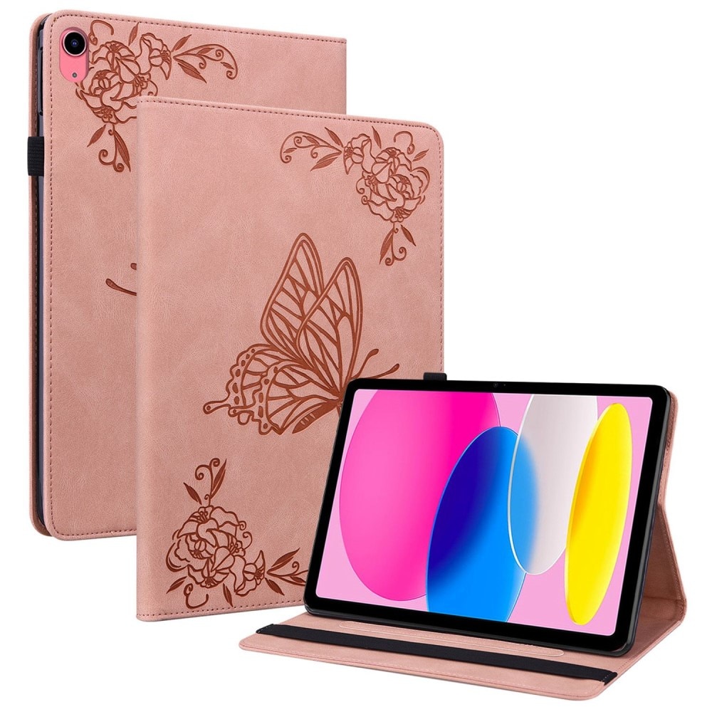 iPad 10.9 10th Gen (2022) Leather Cover Butterflies Pink