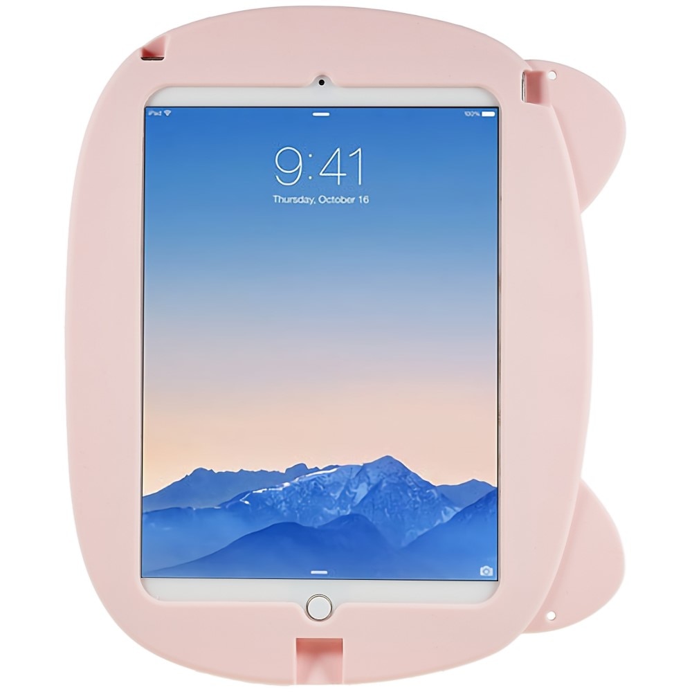 iPad 9.7 5th Gen (2017) Silicone Cover with Pig Design Pink