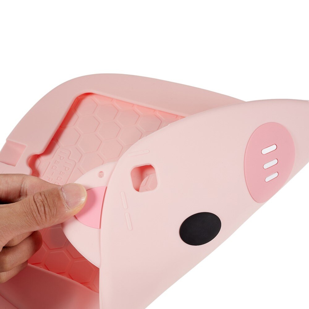 iPad 9.7 6th Gen (2018) Silicone Cover with Pig Design Pink