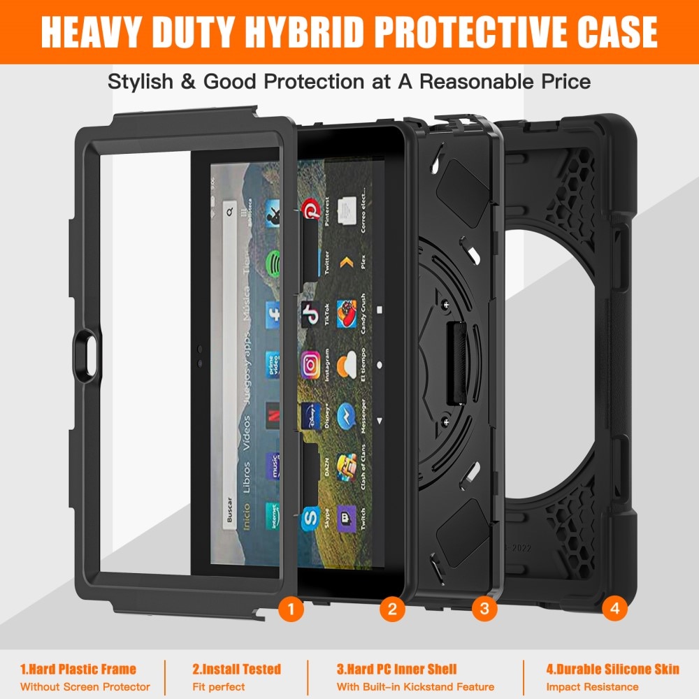 Amazon Fire HD 8 Shockproof Hybrid Case Black
