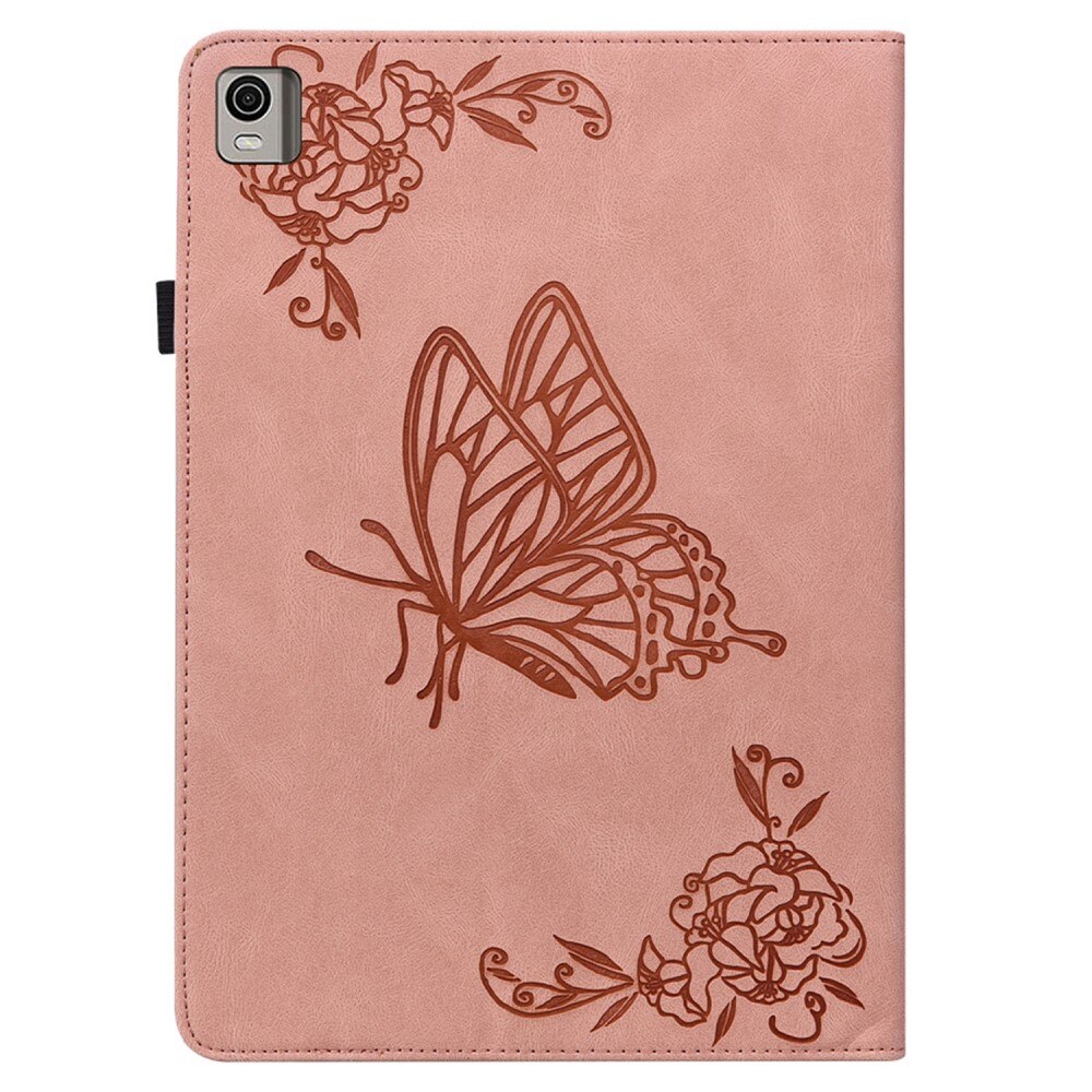 Nokia T21 Leather Cover Butterflies Pink