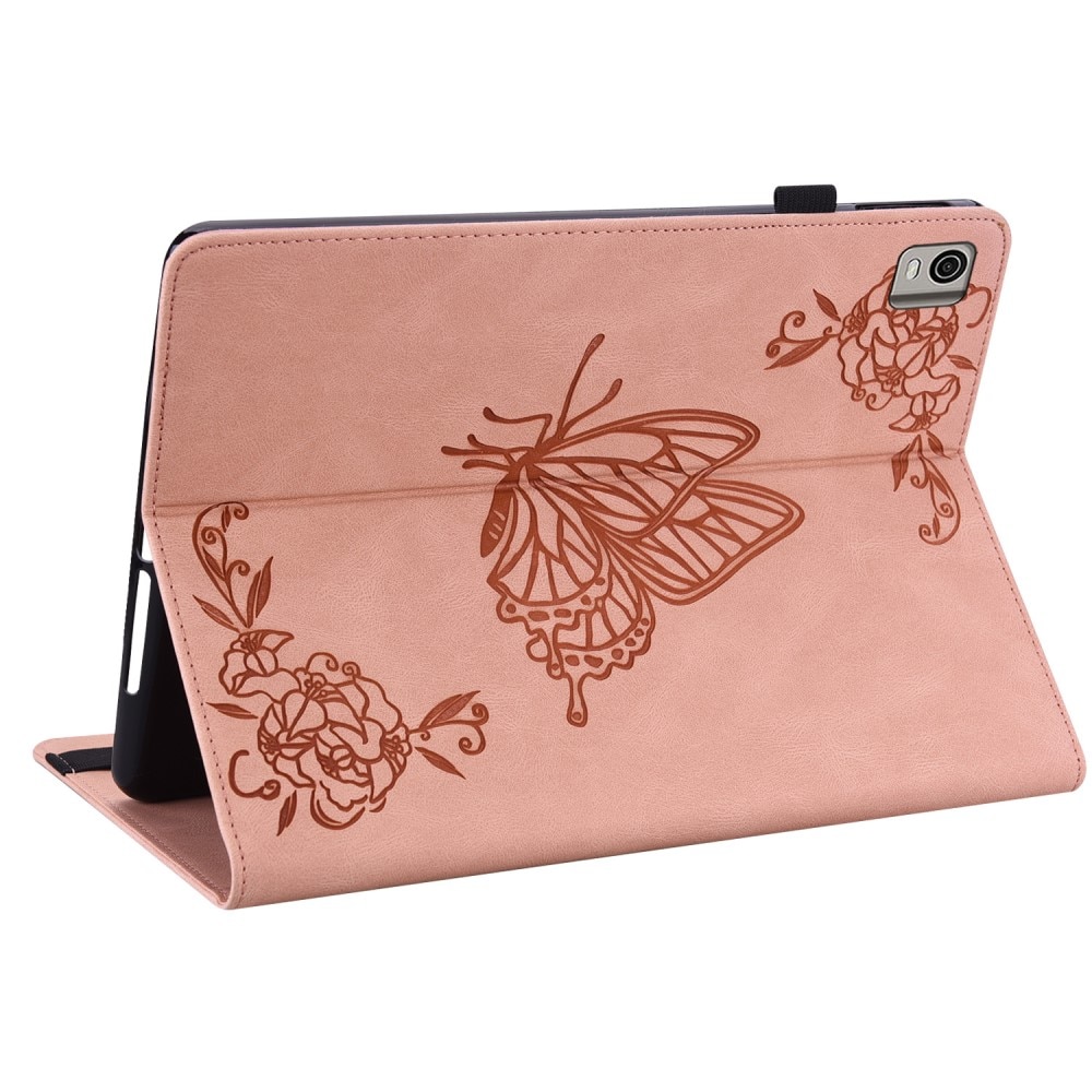 Nokia T21 Leather Cover Butterflies Pink