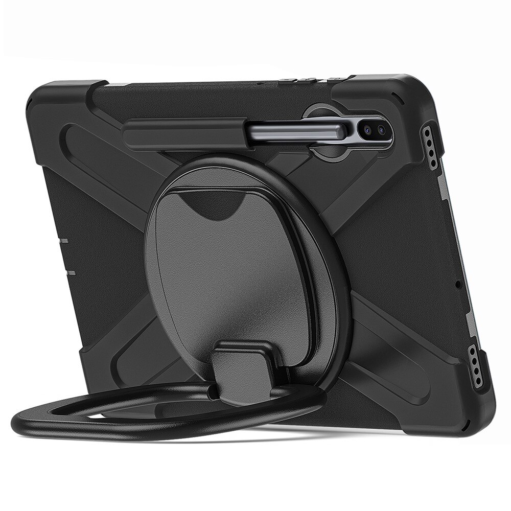 Samsung Galaxy Tab S6 10.5 Kickstand Hybrid Case w. Shoulder Strap Black