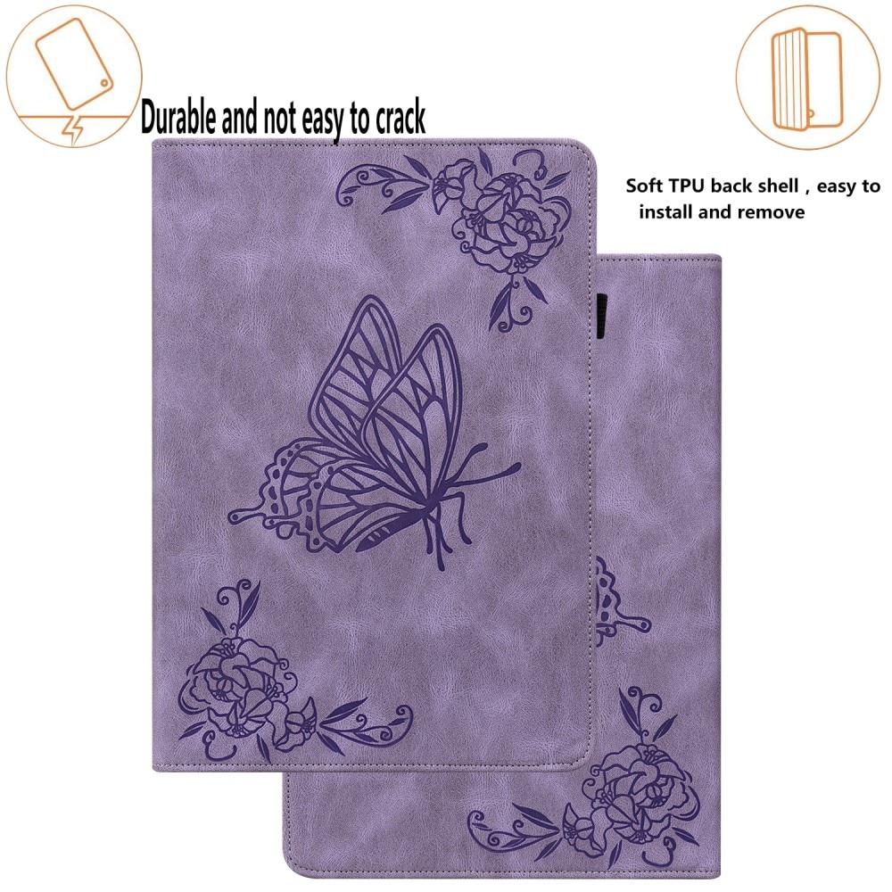 Lenovo Tab M9 Leather Cover Butterflies Purple