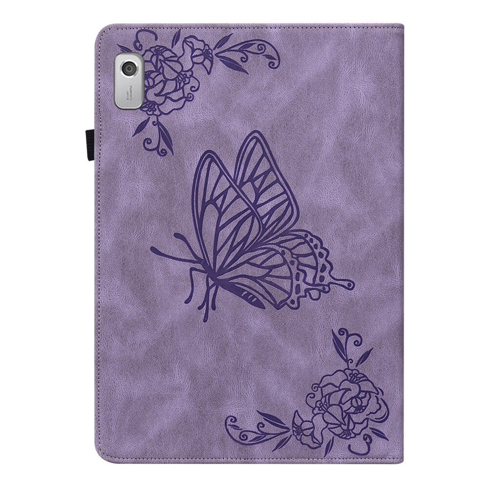 Lenovo Tab M9 Leather Cover Butterflies Purple