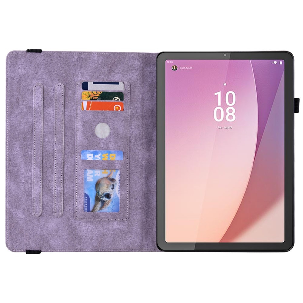 Lenovo Tab M9 Leather Cover Butterflies Purple