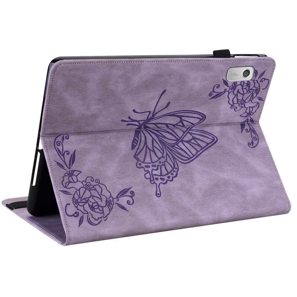 Lenovo Tab M9 Leather Cover Butterflies Purple