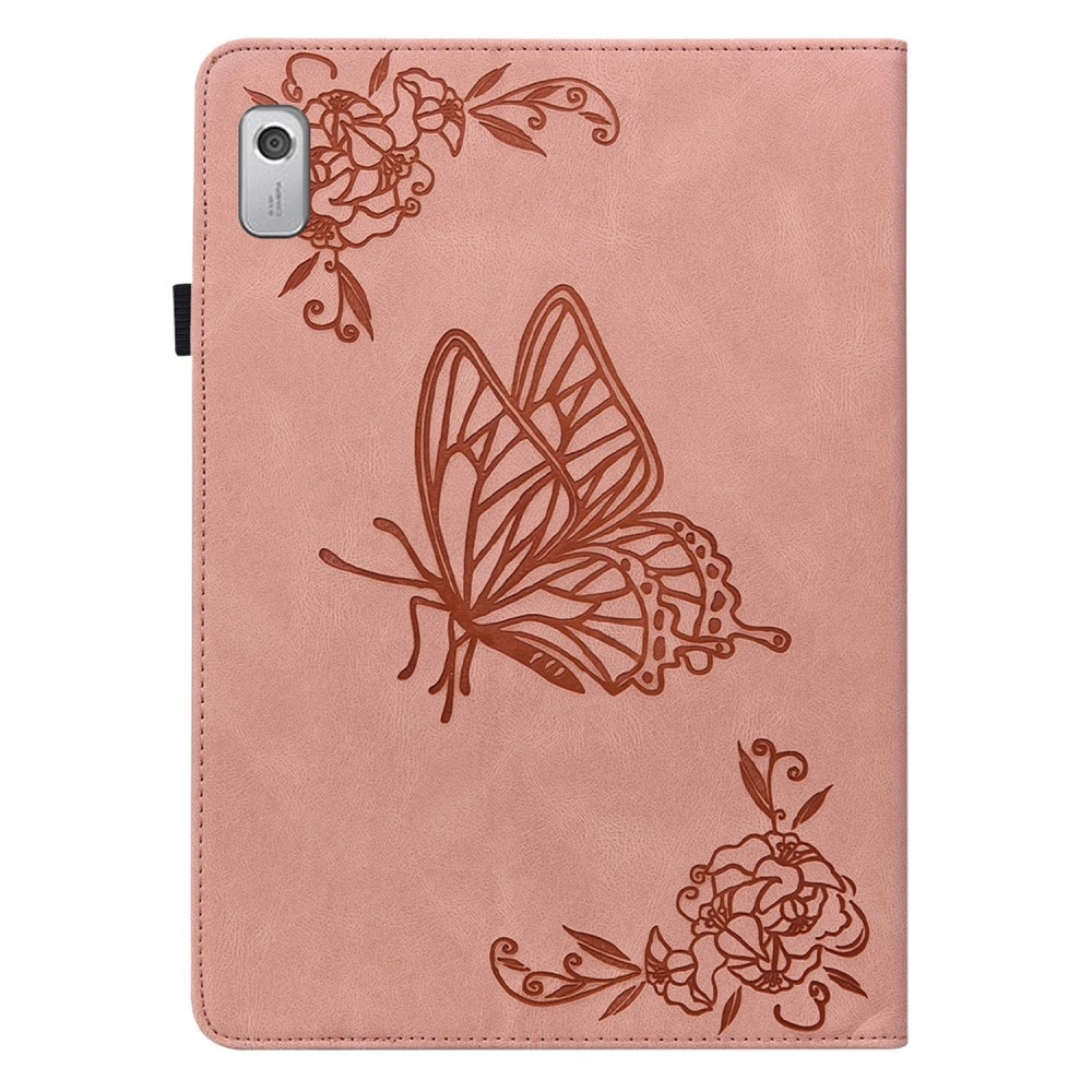 Lenovo Tab M9 Leather Cover Butterflies Pink