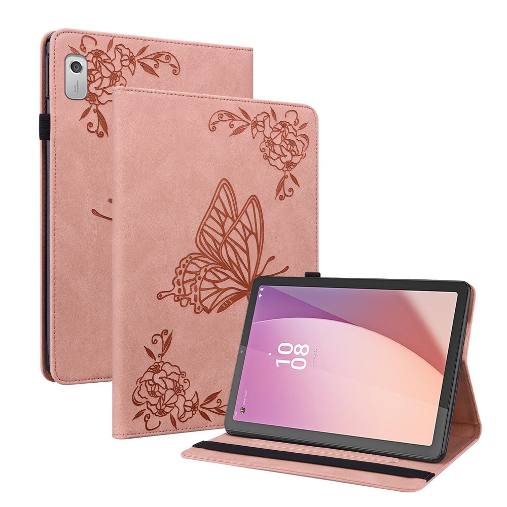 Lenovo Tab M9 Leather Cover Butterflies Pink