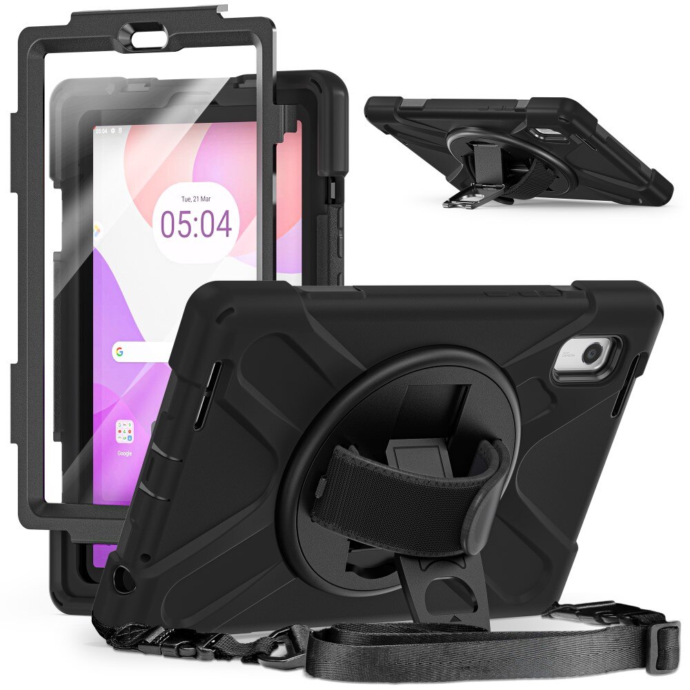 Lenovo Tab M9 Shockproof Hybrid Case w. Shoulder Strap Black