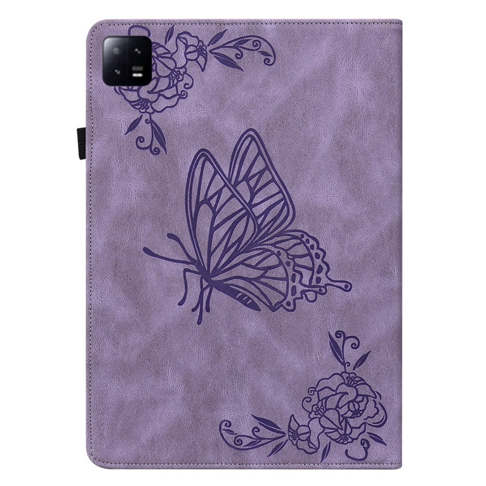 Xiaomi Pad 6 Pro Leather Cover Butterflies Purple