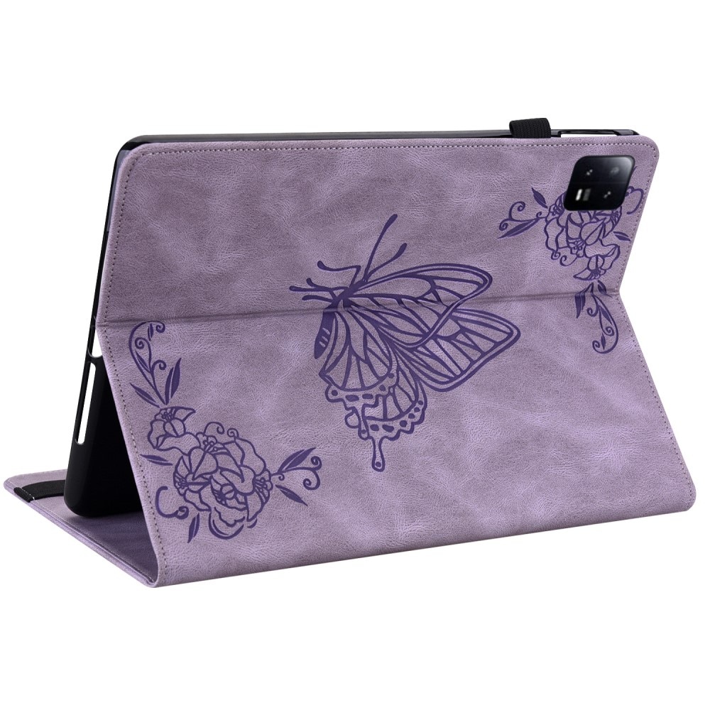 Xiaomi Pad 6 Leather Cover Butterflies Purple