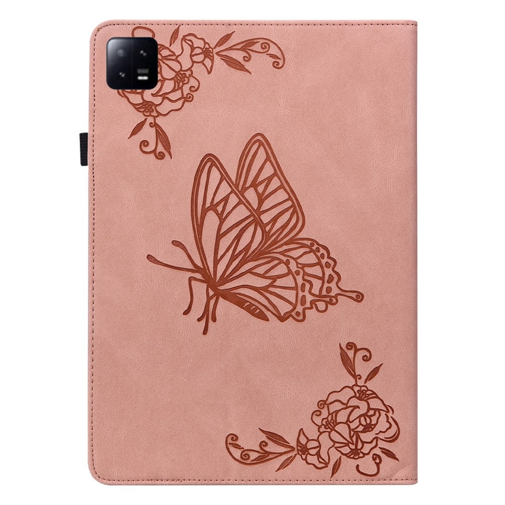 Xiaomi Pad 6 Leather Cover Butterflies Pink