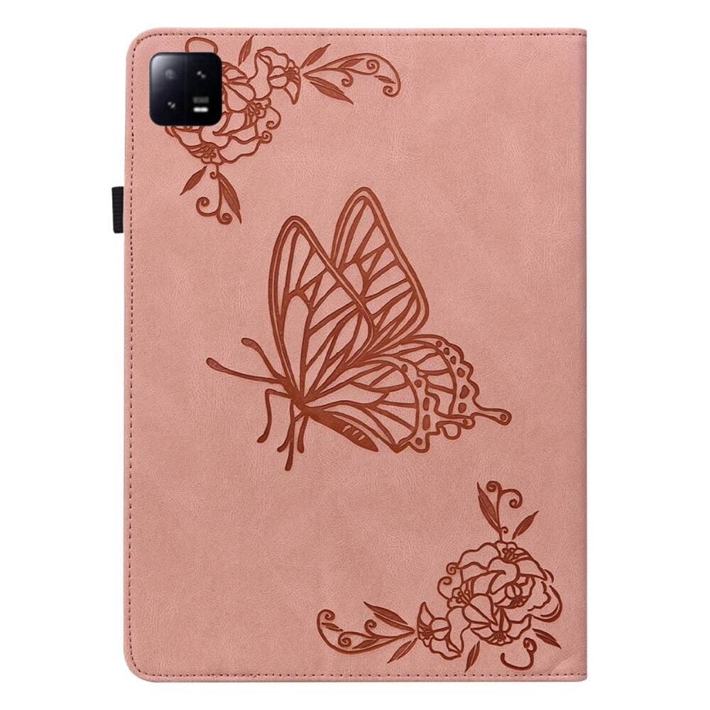 Xiaomi Pad 6 Pro Leather Cover Butterflies Pink