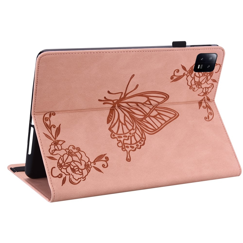 Xiaomi Pad 6 Pro Leather Cover Butterflies Pink