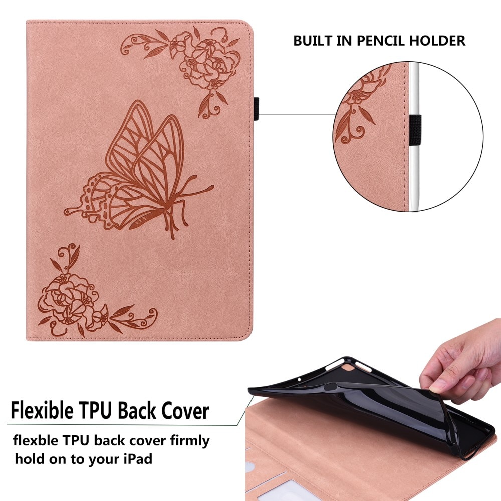Samsung Galaxy Tab S7 FE Leather Cover Butterflies Pink