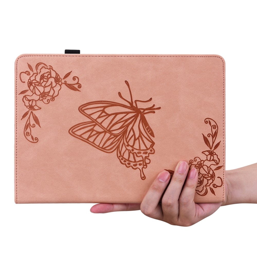 Samsung Galaxy Tab S9 Leather Cover Butterflies Pink