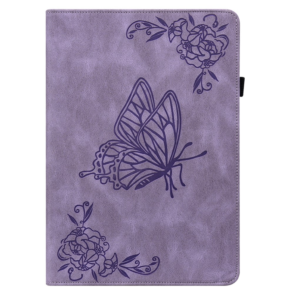Samsung Galaxy Tab A9 Leather Cover Butterflies Purple