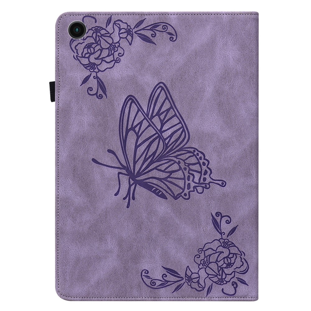 Samsung Galaxy Tab A9 Leather Cover Butterflies Purple