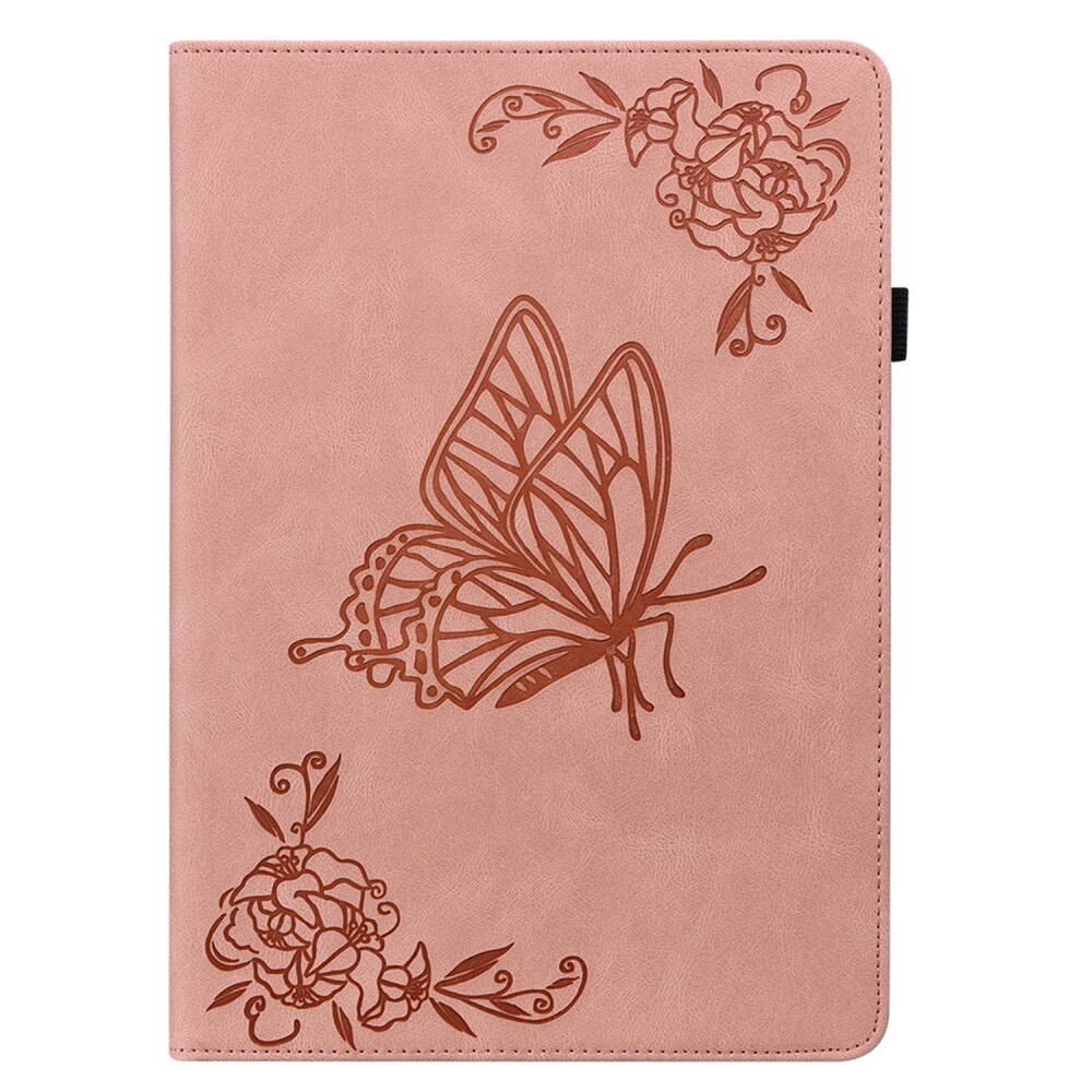 Samsung Galaxy Tab A9 Leather Cover Butterflies Pink