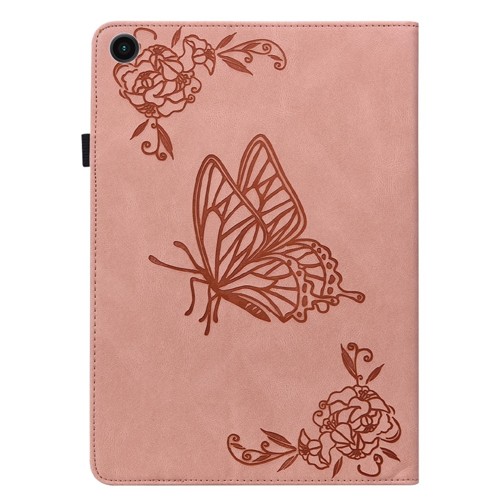 Samsung Galaxy Tab A9 Leather Cover Butterflies Pink