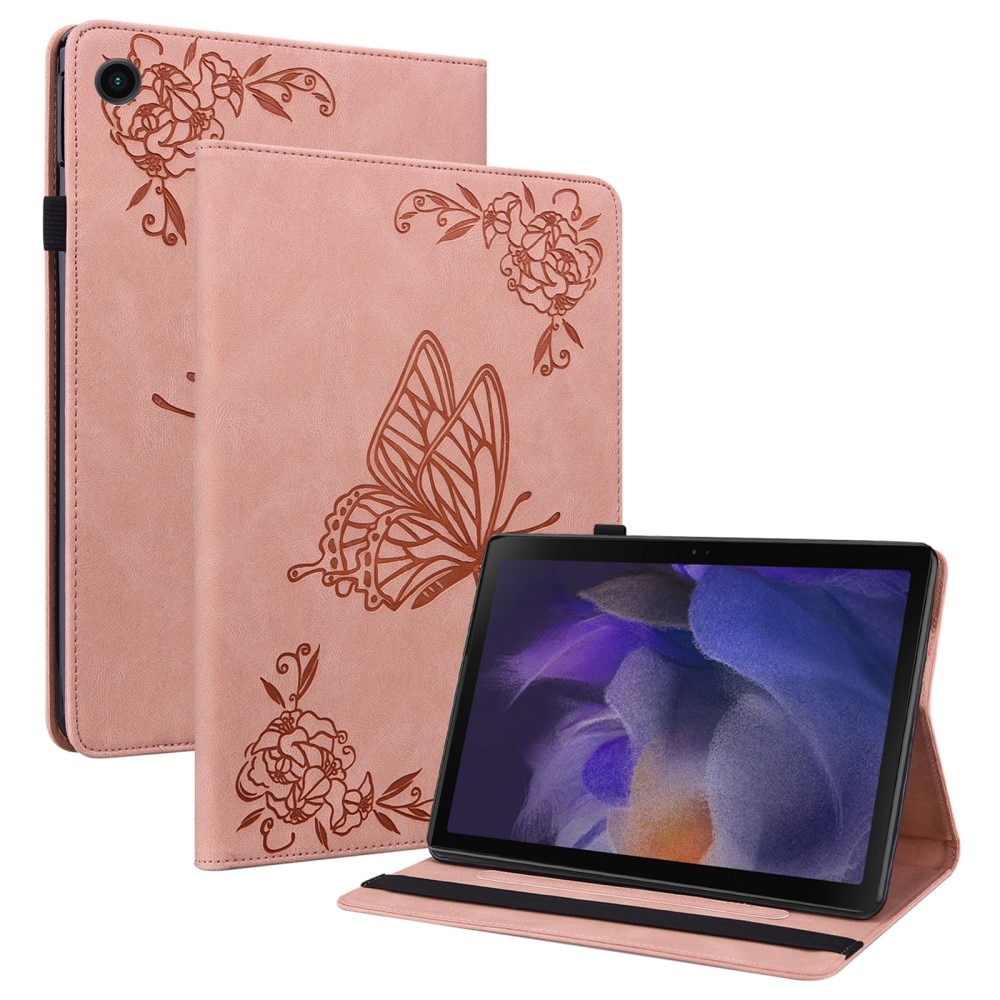 Samsung Galaxy Tab A9 Leather Cover Butterflies Pink