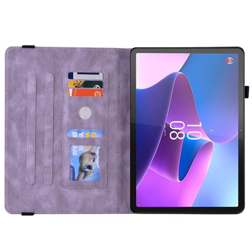 Lenovo Tab P12 Leather Cover Butterflies Purple