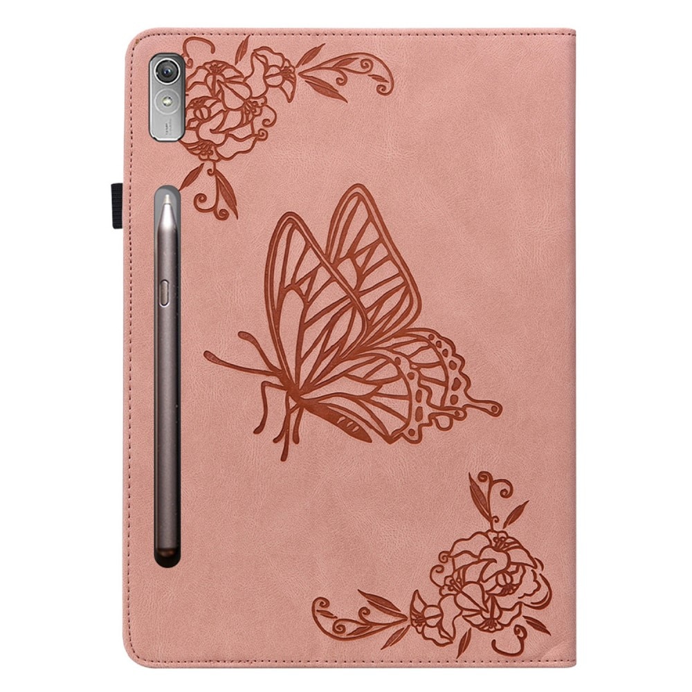 Lenovo Tab P12 Leather Cover Butterflies Pink