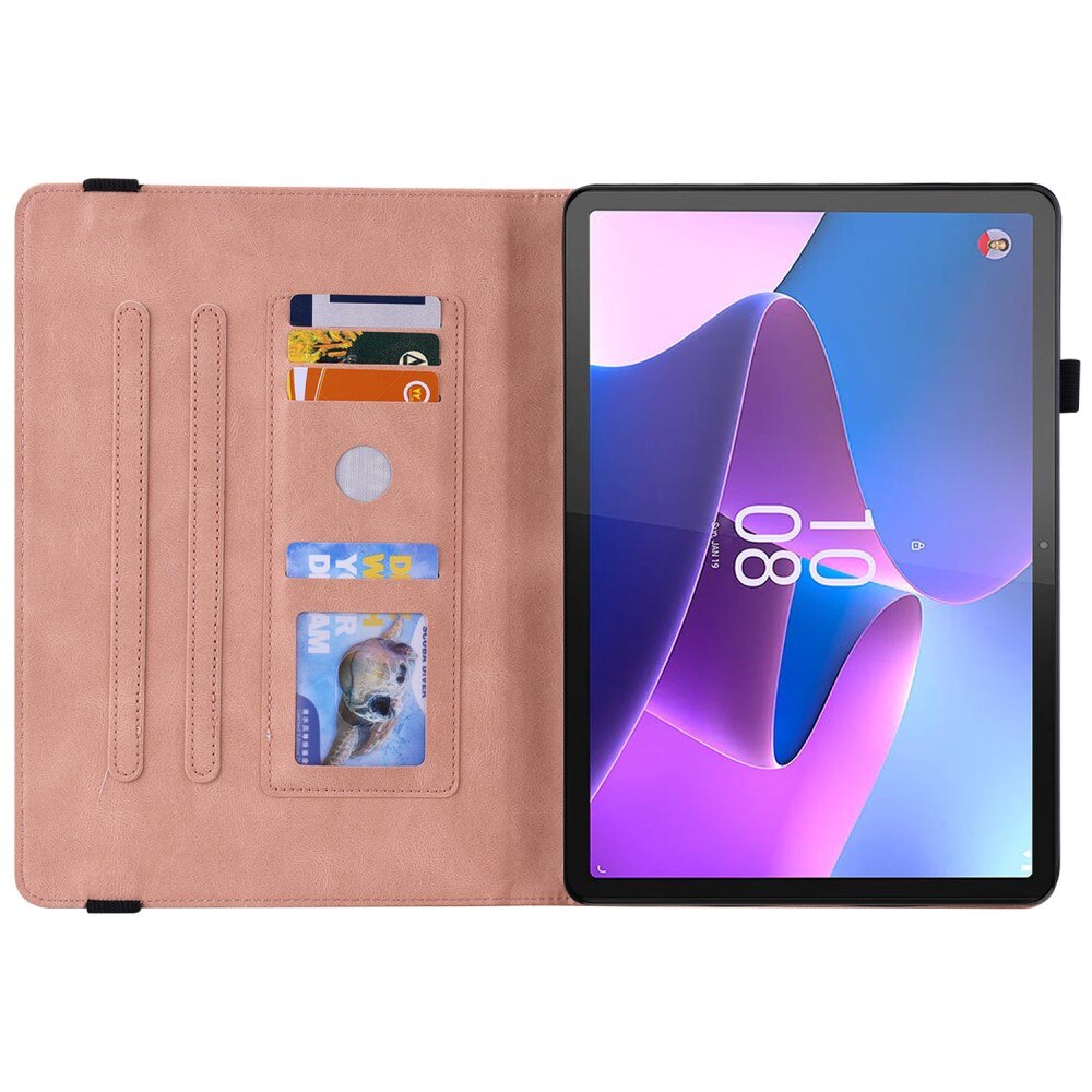 Lenovo Tab P12 Leather Cover Butterflies Pink