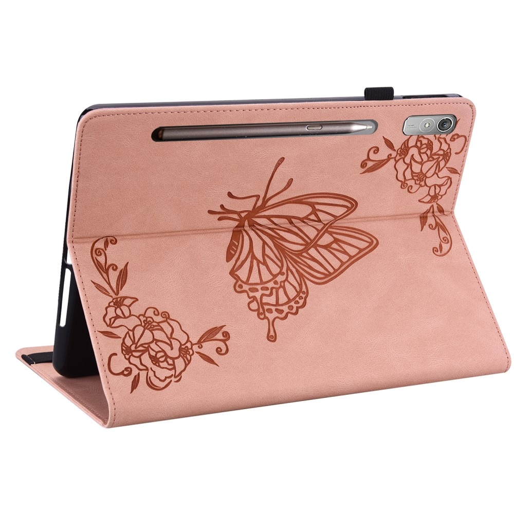 Lenovo Tab P12 Leather Cover Butterflies Pink