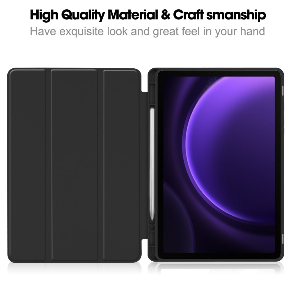 Samsung Galaxy Tab S9 FE Tri-Fold Cover w. Pen-holder Black