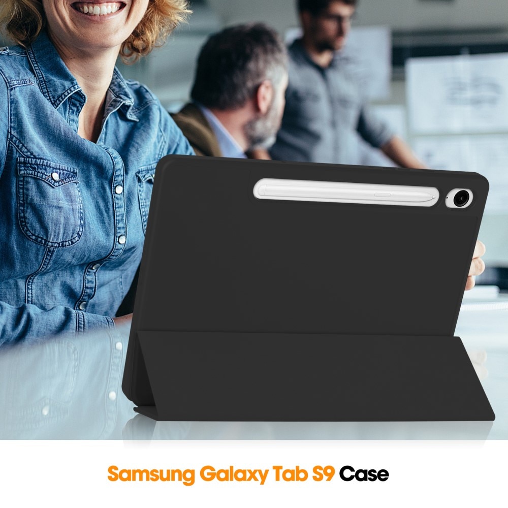 Samsung Galaxy Tab S9 FE Tri-Fold Cover w. Pen-holder Black