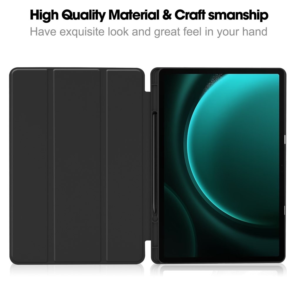 Samsung Galaxy Tab S9 FE Plus Tri-Fold Cover w. Pen-holder Black