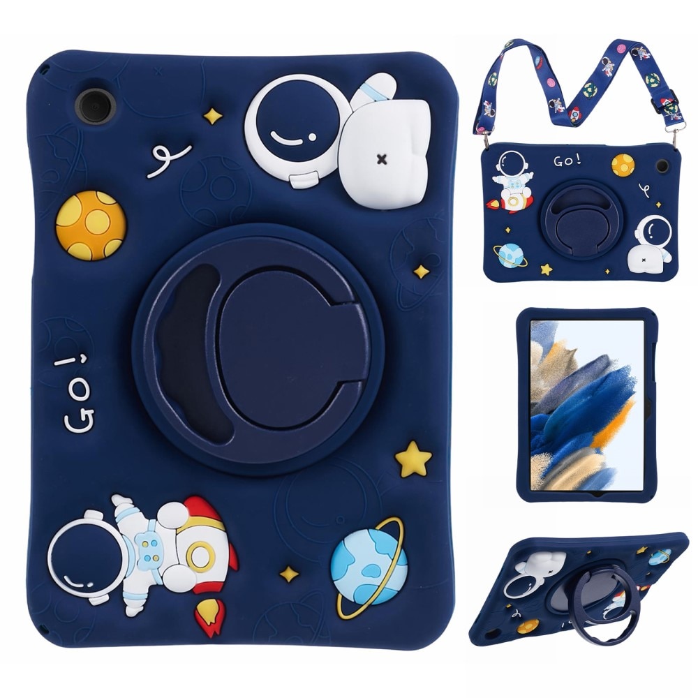 Samsung Galaxy Tab A8 Astronaut Case with Stand and carrying strap Blue