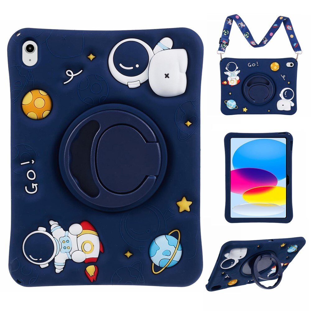 iPad 10.9 10th Gen (2022) Astronaut Case with Stand and carrying strap Blue