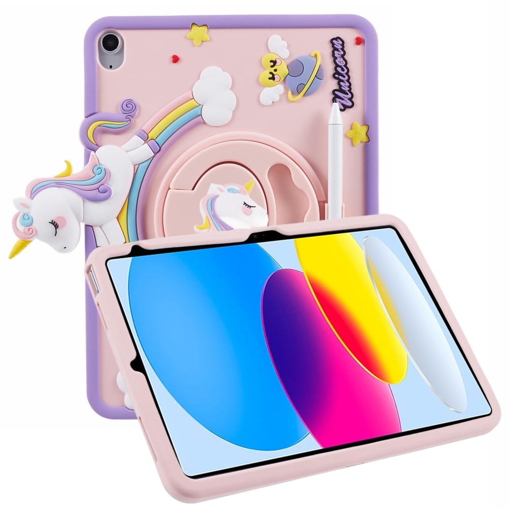 iPad 10.9 10th Gen (2022) Unicorn Case with Stand Pink