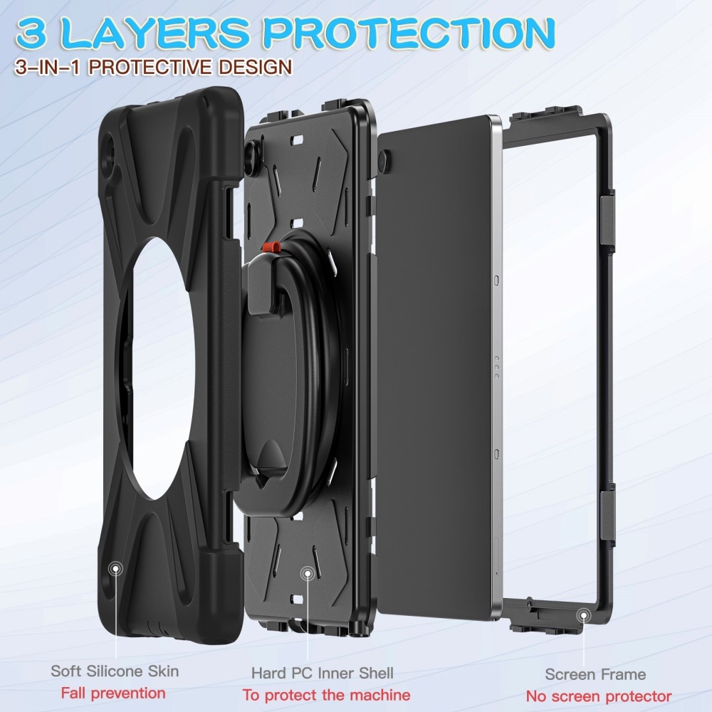 Samsung Galaxy Tab A9 Plus Kickstand Hybrid Case Black